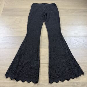 Guess Pants Women 0 Black Lace Crochet Flare Bell Bottom Leg Low Rise Hipster